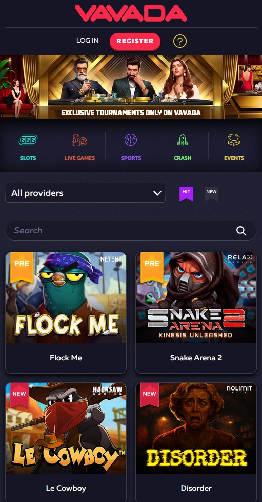 jauks dizains Vavada Casino